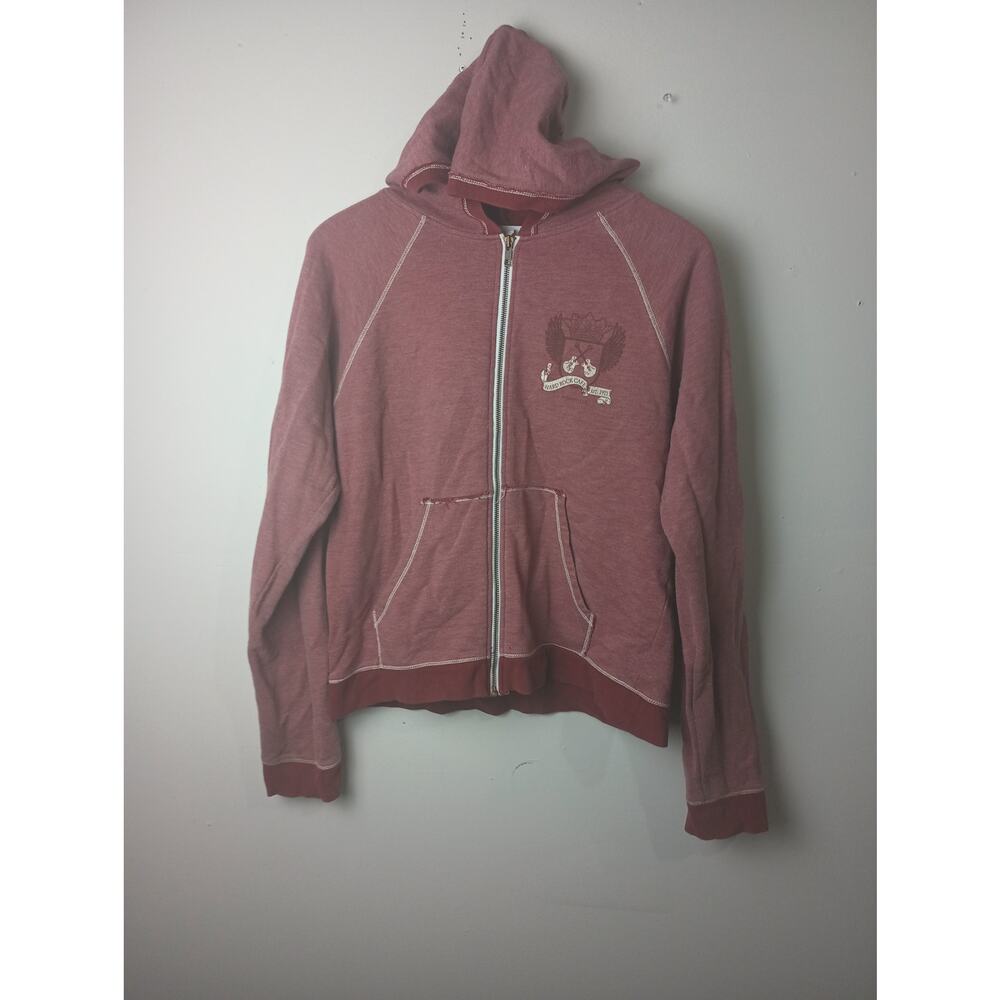 Vintage Hard Rock Cafe Hoodie Full Zip Women Red Nashville Large Y2k